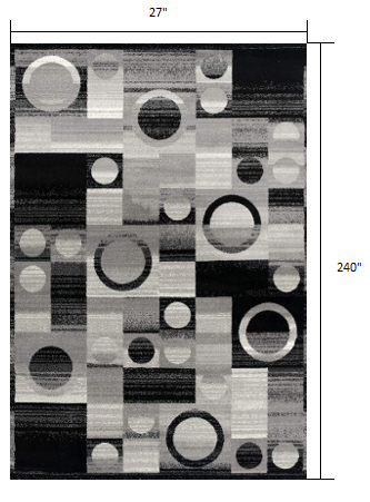 Homeroots 20' Gray Abstract Dhurrie Runner Rug  Polypropylene 393956