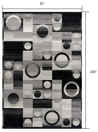 Homeroots 20' Gray Abstract Dhurrie Runner Rug  Polypropylene 393965