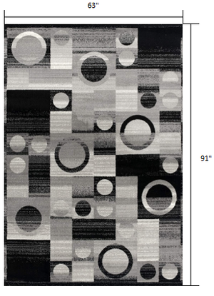 Homeroots 5' X 7' Gray Abstract Dhurrie Area Rug  Polypropylene 393970