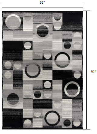 Homeroots 5' X 7' Gray Abstract Dhurrie Area Rug  Polypropylene 393970