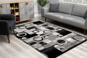 Homeroots 6' X 9' Gray Abstract Dhurrie Area Rug  Polypropylene 393971