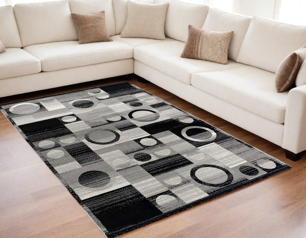 Homeroots 8' X 10' Gray Abstract Dhurrie Area Rug  Polypropylene 393972