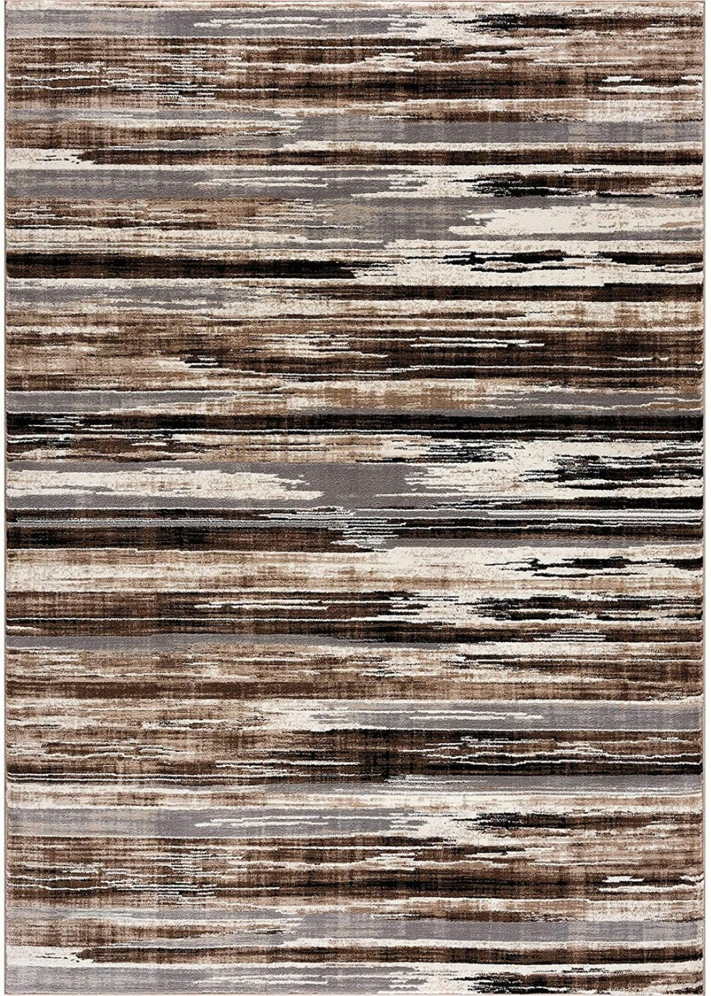 HomeRoots 10' Modern Abstract Runner Rug in Beige, Brown & Gray - Soft, Stylish, and Durable for Hallways 2' x 10' 393974