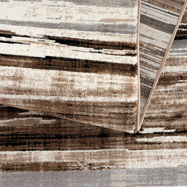 Homeroots 10' Beige Striped Dhurrie Runner Rug  Polypropylene 393983