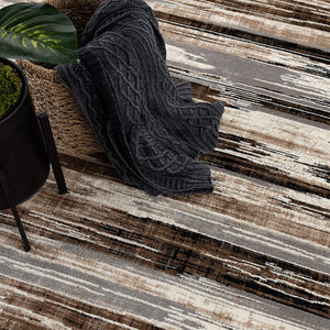 Homeroots 8' Beige Striped Dhurrie Runner Rug  Polypropylene 393991