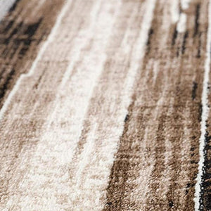 HomeRoots 10' Modern Abstract Runner Rug in Beige, Brown & Gray - Soft, Stylish, and Durable for Hallways 3' x 8' 393991