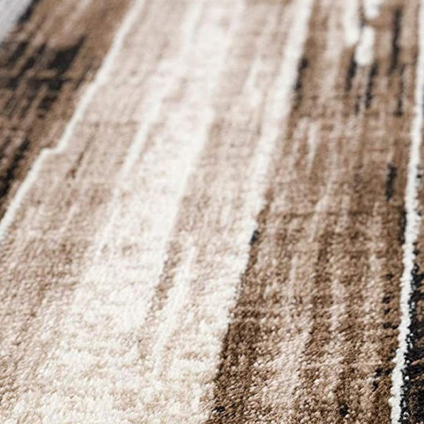 HomeRoots 10' Modern Abstract Runner Rug in Beige, Brown & Gray - Soft, Stylish, and Durable for Hallways 3' x 8' 393991