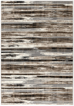 Homeroots 6' X 9' Beige Striped Dhurrie Area Rug  Polypropylene 393994