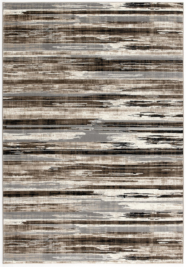 Homeroots 8' X 10' Beige Striped Dhurrie Area Rug  Polypropylene 393995