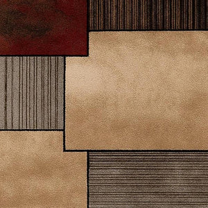 HomeRoots 10' Abstract Shag Runner Rug in Beige and Brown - Modern Stylish Design for Hallways and Entryways 2' x 10' 393996