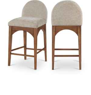 Waldorf Beige Chenille Fabric Stool 393Beige-C Meridian Furniture