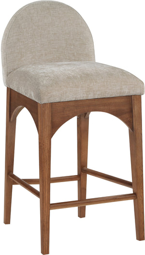 Waldorf Beige Chenille Fabric Stool 393Beige-C Meridian Furniture