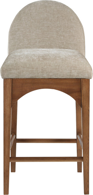 Waldorf Beige Chenille Fabric Stool 393Beige-C Meridian Furniture