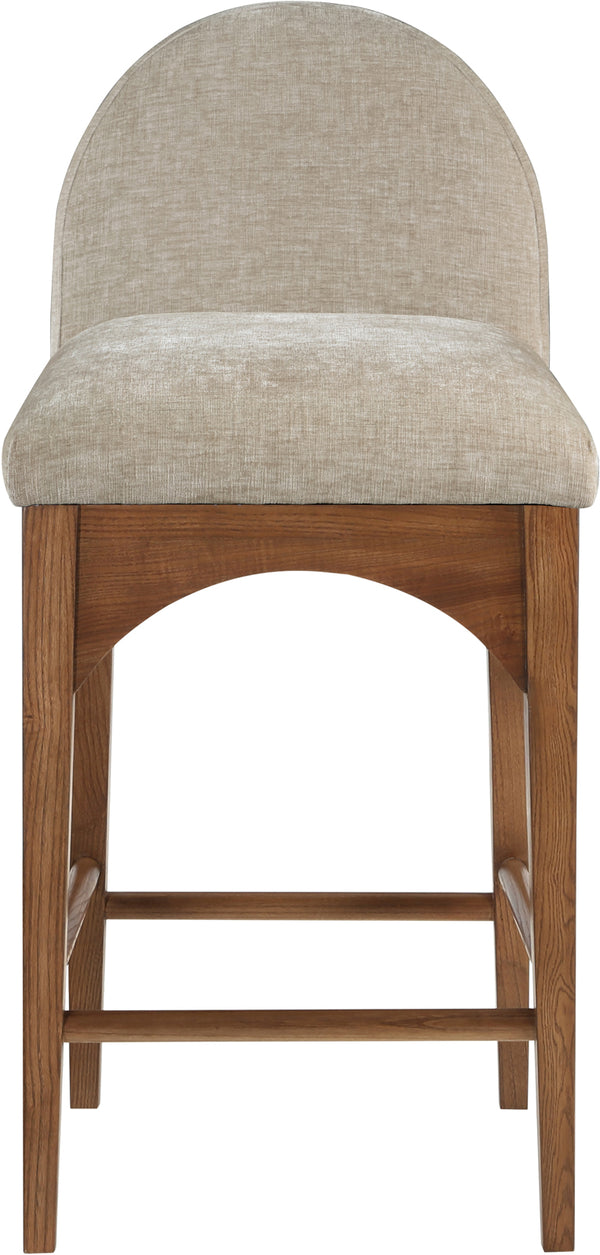Waldorf Beige Chenille Fabric Stool 393Beige-C Meridian Furniture