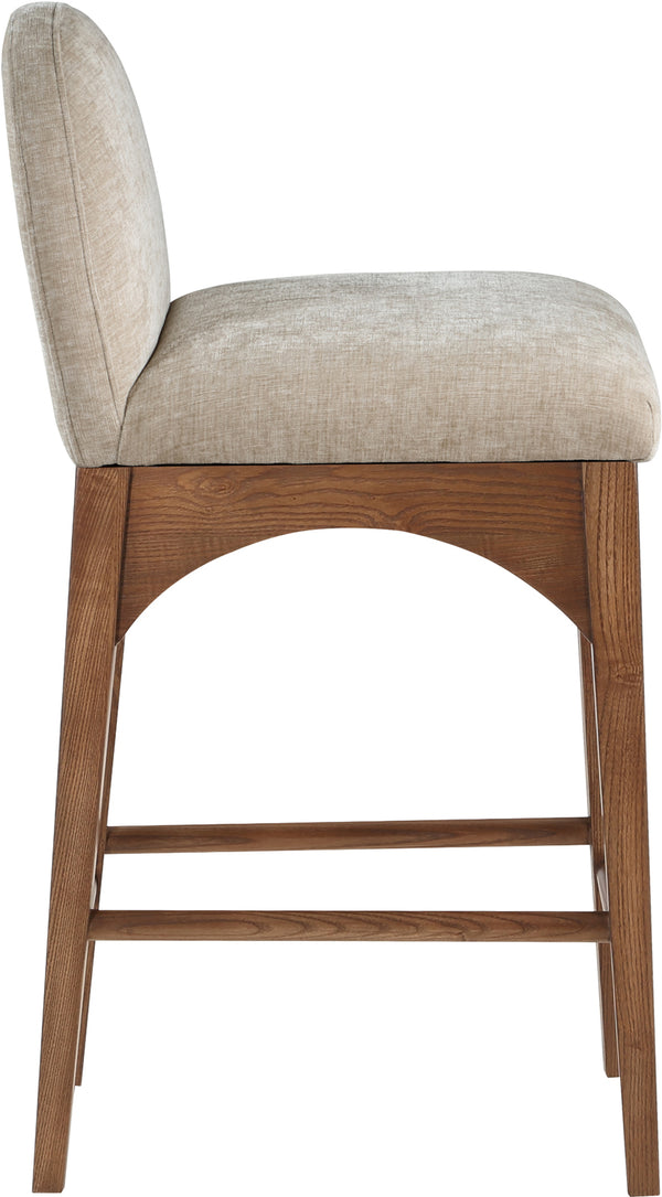 Waldorf Beige Chenille Fabric Stool 393Beige-C Meridian Furniture