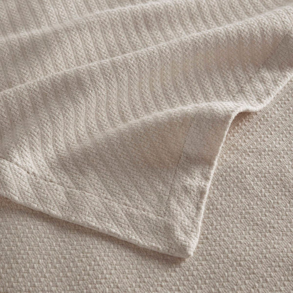 English Elm 1-piece King Cotton Woven Blanket Oeko-tex Certified Lightweight Layering Bedding Beige B035P408741