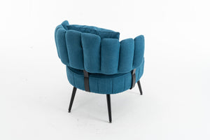 English Elm Decorative Chenille Barrel Tub Chair with Pocket Coil Cushion for Cozy Reading Nooks Blue W5188P462024