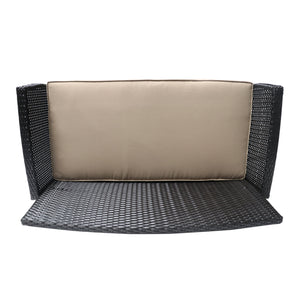 English Elm Christopher Knight Home® - ST LUCIA LOVESEAT Woven PE Rattan Outdoor Sofa with Waterproof Cushions, Rust‑Resistant Iron Frame, Cozy Seating Brown+Tan 62950.00BRN