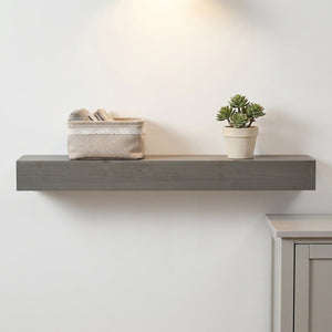English Elm 72'' Solid Fir Wood Floating Mantel Shelf Farmhouse Style Living Room Wall Mount W2640P386636