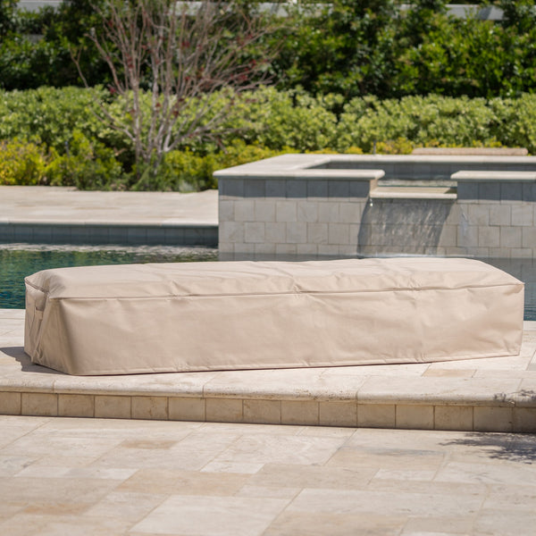 English Elm Christopher Knight Home® - 60005.00MP2 Waterproof Chaise Lounge Set Cover Beige – Eco-Friendly 100% Polyester, Lightweight Foldable Protection N775P237667B