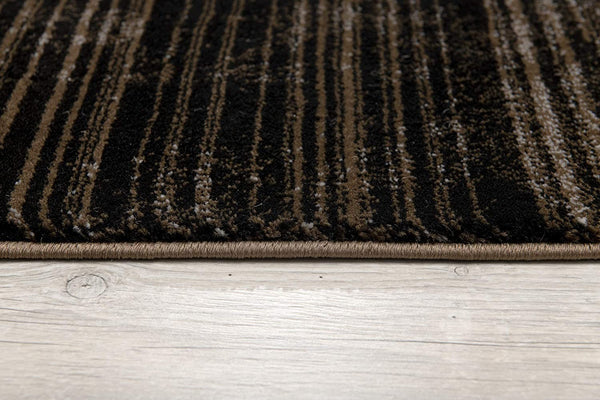 Homeroots 2' X 20' Brown Overlapped Blocks Runner Rug  Olefin 394000