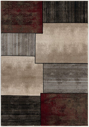 Homeroots 6' X 9' Brown Abstract Dhurrie Area Rug  Polypropylene 394015