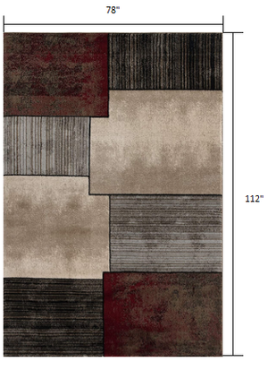 Homeroots 6' X 9' Brown Abstract Dhurrie Area Rug  Polypropylene 394015