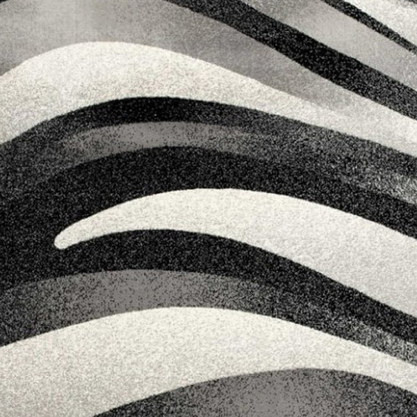 HomeRoots 10' Elegant Black Gray White Marble Effect Power Loom Runner Rug for Stylish Hallways & Spaces 2' x 10' 394038