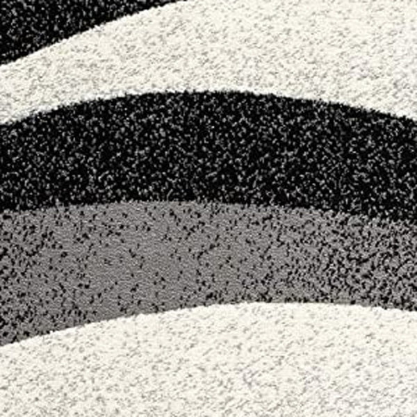 HomeRoots 10' Elegant Black Gray White Marble Effect Power Loom Runner Rug for Stylish Hallways & Spaces 2' x 13' 394040