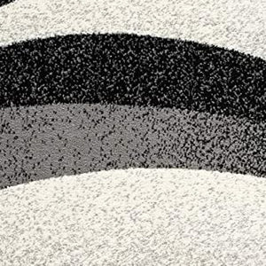 HomeRoots 10' Elegant Black Gray White Marble Effect Power Loom Runner Rug for Stylish Hallways & Spaces 2' x 20' 394042