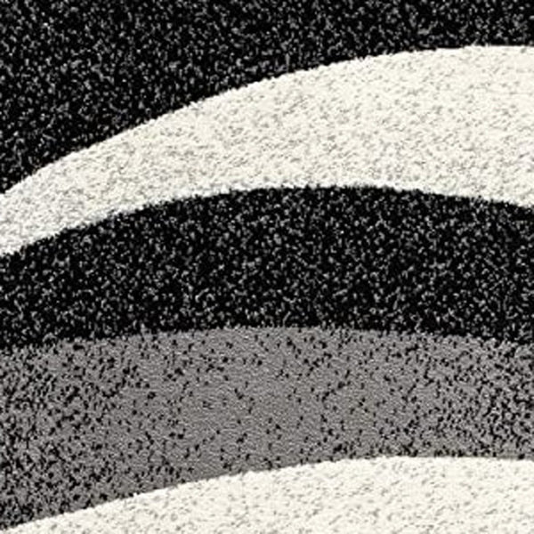 HomeRoots 10' Elegant Black Gray White Marble Effect Power Loom Runner Rug for Stylish Hallways & Spaces 2' x 20' 394042