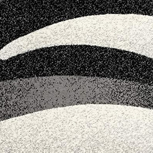 HomeRoots 10' Elegant Black Gray White Marble Effect Power Loom Runner Rug for Stylish Hallways & Spaces 3' x 10' 394047