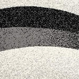 HomeRoots 10' Elegant Black Gray White Marble Effect Power Loom Runner Rug for Stylish Hallways & Spaces 3' x 10' 394047