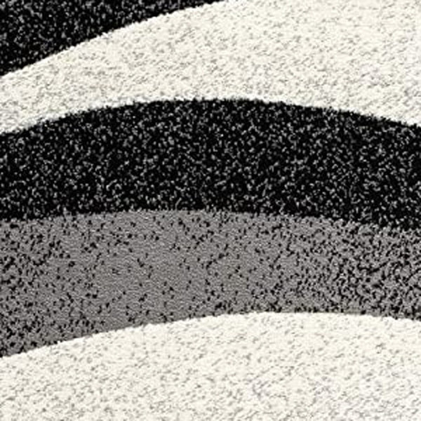 HomeRoots 10' Elegant Black Gray White Marble Effect Power Loom Runner Rug for Stylish Hallways & Spaces 3' x 13' 394049
