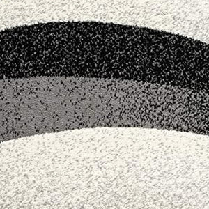 HomeRoots 10' Elegant Black Gray White Marble Effect Power Loom Runner Rug for Stylish Hallways & Spaces 3' x 13' 394049