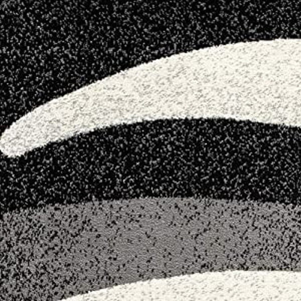 HomeRoots 10' Elegant Black Gray White Marble Effect Power Loom Runner Rug for Stylish Hallways & Spaces 3' x 15' 394050