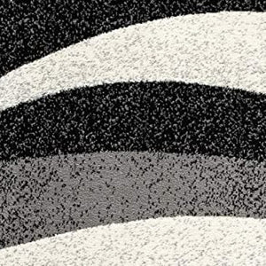 HomeRoots 10' Elegant Black Gray White Marble Effect Power Loom Runner Rug for Stylish Hallways & Spaces 3' x 15' 394050