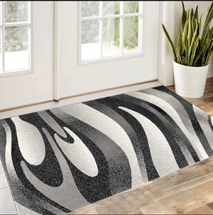 Homeroots 3' X 5' Gray Abstract Power Loom Area Rug  Polypropylene 394052