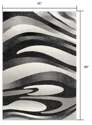 Homeroots 4' X 6' Gray Abstract Power Loom Area Rug  Polypropylene 394055