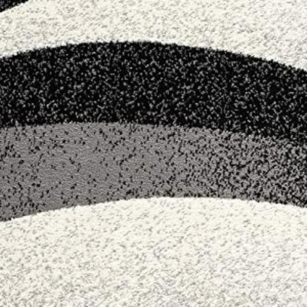HomeRoots 10' Elegant Black Gray White Marble Effect Power Loom Runner Rug for Stylish Hallways & Spaces 4' X 6' 394055