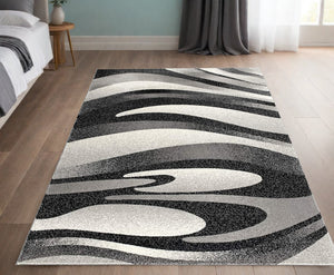 Homeroots 4' X 6' Gray Abstract Power Loom Area Rug  Polypropylene 394055