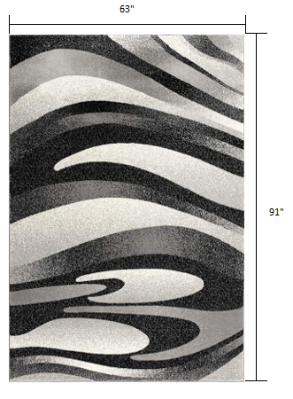 Homeroots 5' X 7' Gray Abstract Dhurrie Area Rug  Polypropylene 394056