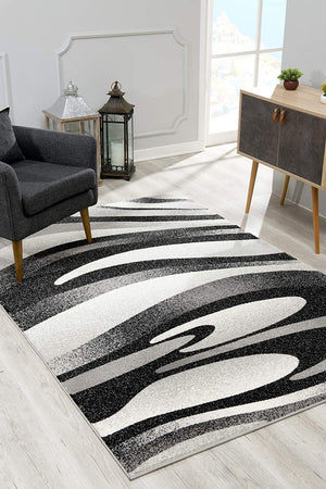 Homeroots 6' X 9' Gray Abstract Dhurrie Area Rug  Polypropylene 394057