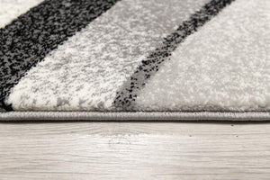 Homeroots 6' X 9' Gray Abstract Dhurrie Area Rug  Polypropylene 394057