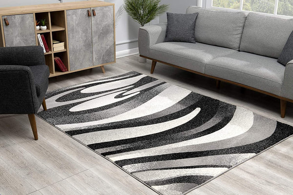 Homeroots 6' X 9' Gray Abstract Dhurrie Area Rug  Polypropylene 394057