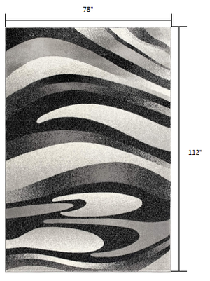 Homeroots 6' X 9' Gray Abstract Dhurrie Area Rug  Polypropylene 394057