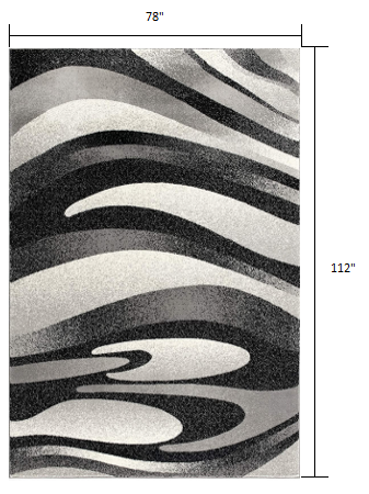 Homeroots 6' X 9' Gray Abstract Dhurrie Area Rug  Polypropylene 394057