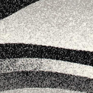 HomeRoots 10' Elegant Black Gray White Marble Effect Power Loom Runner Rug for Stylish Hallways & Spaces 8' X 10' 394058