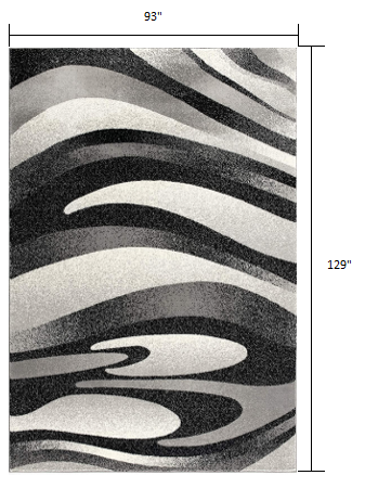 Homeroots 8' X 10' Gray Abstract Dhurrie Area Rug  Polypropylene 394058