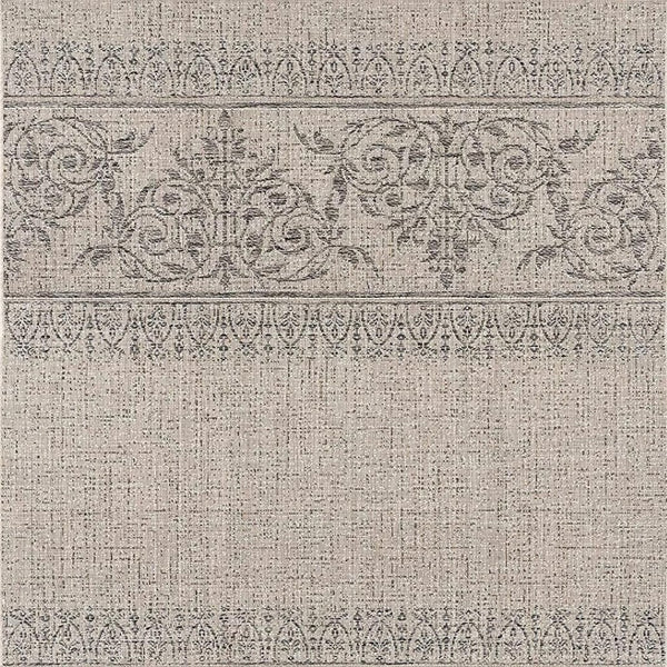HomeRoots 5' Ikat Area Rug in Ivory and Gray – Modern Non-Skid Design for Elegant Living Spaces and Durability 5' x 8' 394060